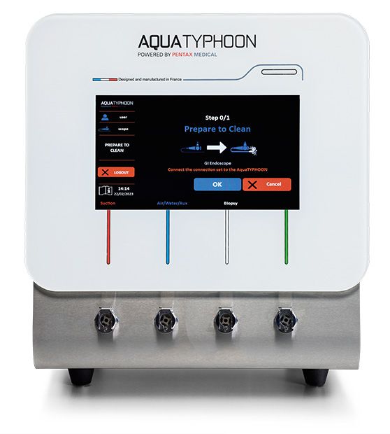 image of the AquaTYPHOON™ the automated brushless endoscope channels pre-cleaning device