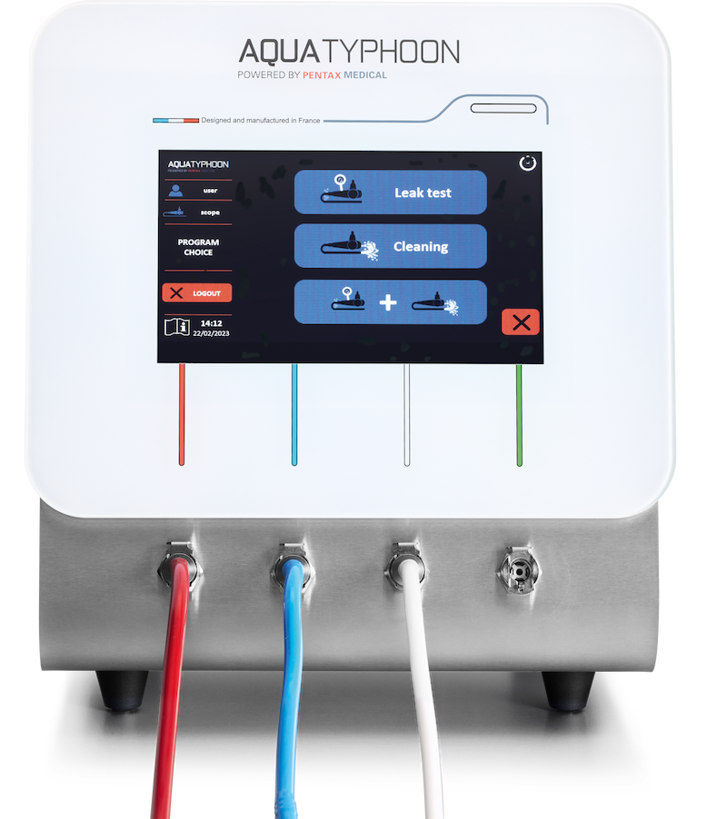 image of the AquaTYPHOON™ the automated brushless endoscope channels pre-cleaning device