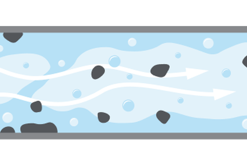 illustration of residue in an endoscope channel